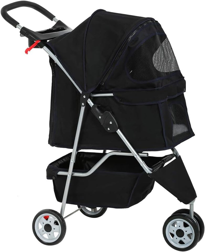 PawCruiser 3-Wheel Pet Stroller – Black