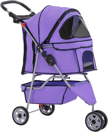 PawCruiser 3-Wheel Pet Stroller – Black