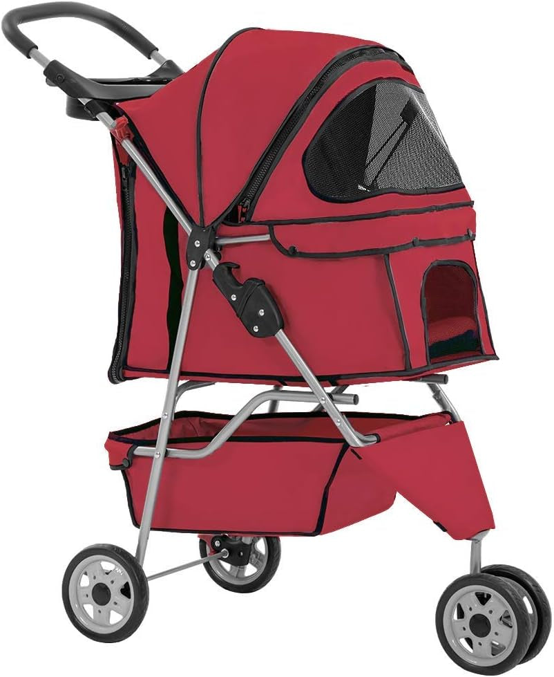 PawCruiser 3-Wheel Pet Stroller – Black