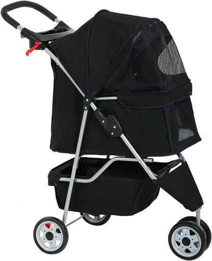 PawCruiser 3-Wheel Pet Stroller – Black